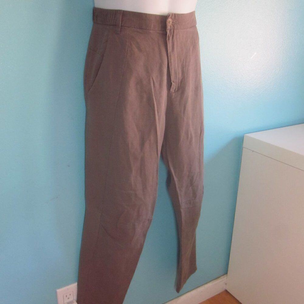 Croquis Mens Pants Size M Japan Cropped Drop Crotch Brown Cotton Casual Pant